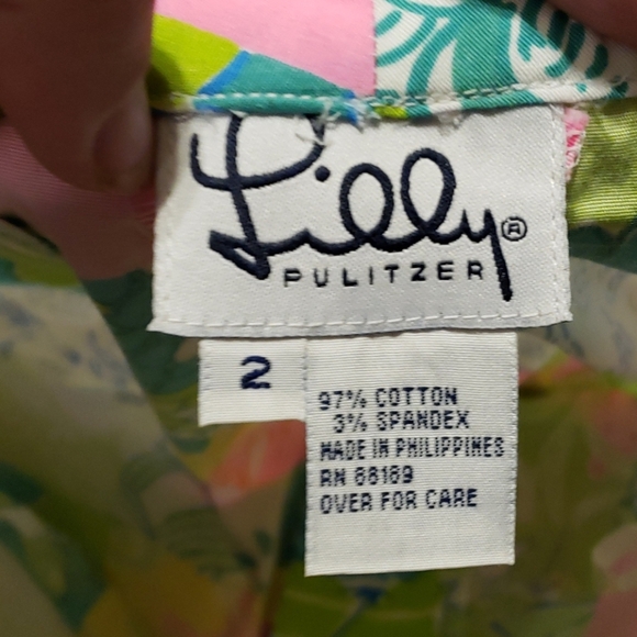 Lilly Pulitzer crop cotton blend patchwork pants - Picture 4 of 7